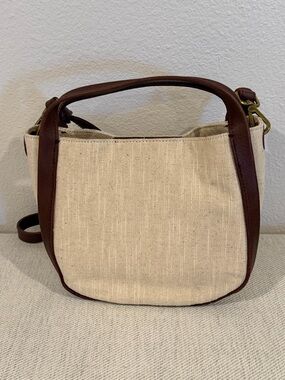 Madewell Sydney Linen & Leather Handbag